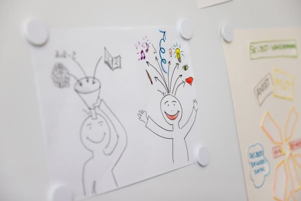 Zeichnung an der Wand