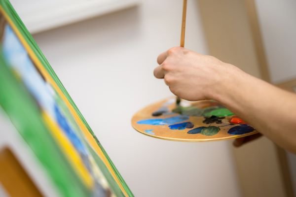 Farbpalette beim Malen